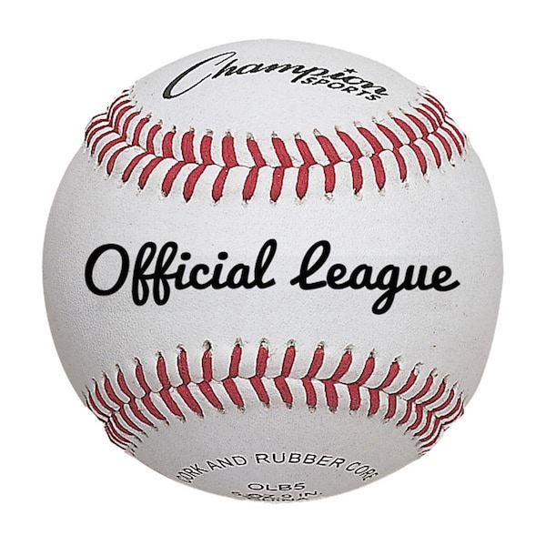 Champion Sports 3 in. Full Grain Leather Official League Baseball, White & Red, 12PK CH56012 - main