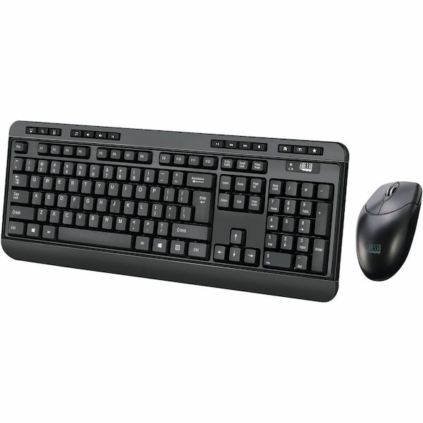 Adesso TAA Compliant Antimicrobial Wireless Desktop Keyboard and Mouse WKB-1320CB-TAA - main