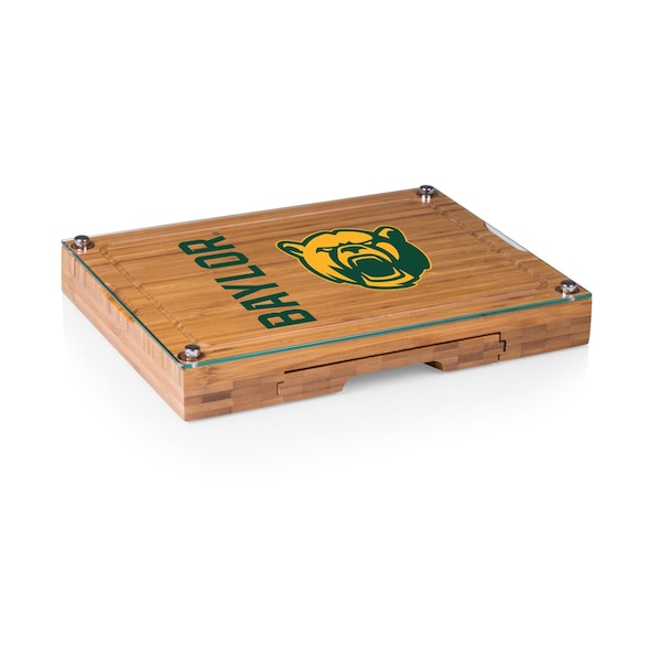 Picnic Time Family Of Brands NCAA Baylor Bears Concerto Glass Top Cheese Board and Knife Set 919-00-505-924-0 - main