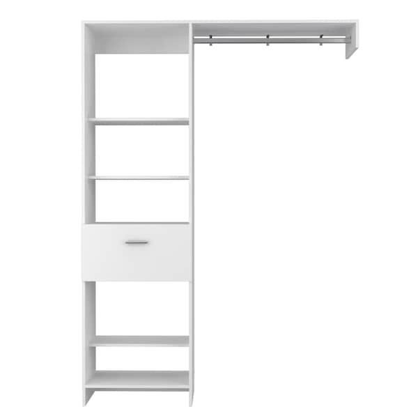 Homeroots 60" White Wood And Metal Closet System 478420 - main