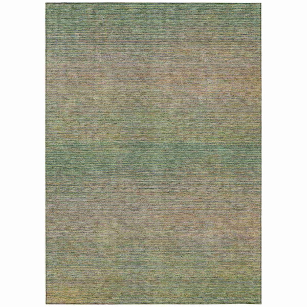 Homeroots 8' X 10' Fern Green Striped Washable Indoor Outdoor Area Rug 608810 - main