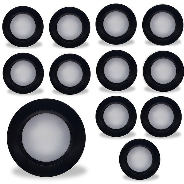 Bulbrite 14WLED 7 ROUND DISC LIGHT 3000K BLACK ALUMINUM, PIGTAIL, 12PK 862902 - main