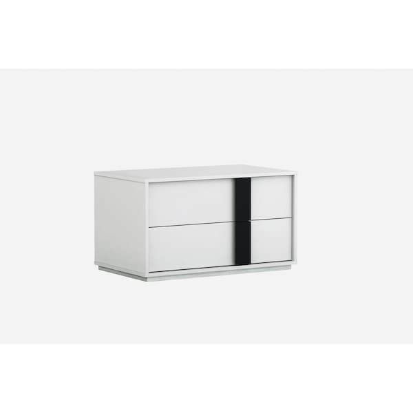 Homeroots 18" White Two Drawers Nightstand 370749 - main