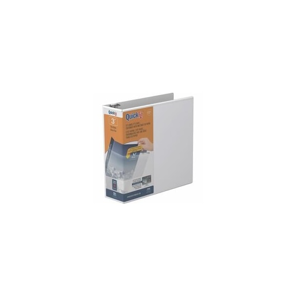Quickfit View Binder, 3-Ring Binder, Angle D Ring, 3 Inch, White - 3in Binder Capacity - Letter - 8 1/2in x 870500 - main