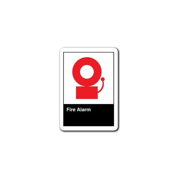 Signmission Fire Alarm 7inx10in Plastic Safety Sign ansi osha, 7" L, 10" H, ANSI-710 Fire Alarm ANSI-710 Fire Alarm - main