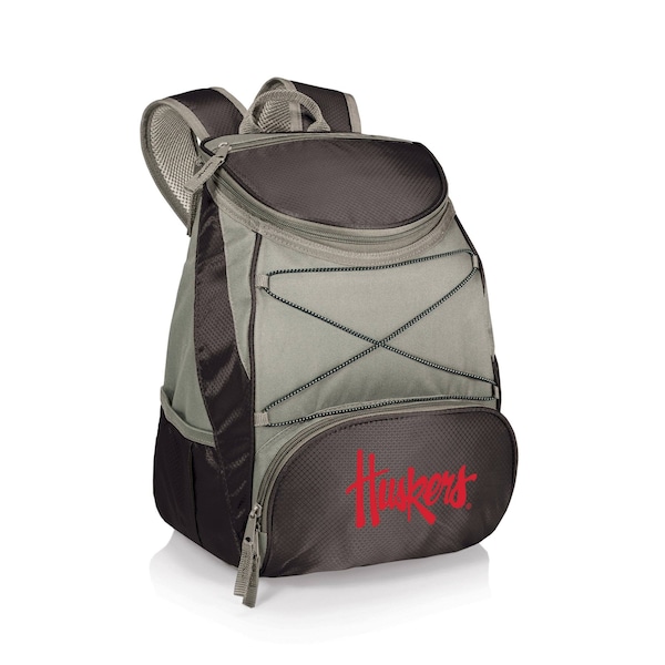 Picnic Time Family Of Brands NCAA Nebraska Cornhuskers PTX Backpack CoolerBlack with Gray Accents 633-00-175-404-0 - main