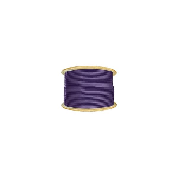 Cable Wholesale Plenum Shielded F/UTP Cat6a Violet Copper Ethernet Cable, 10 Gigabit Solid, CMP, POE 14X6-541NH - main