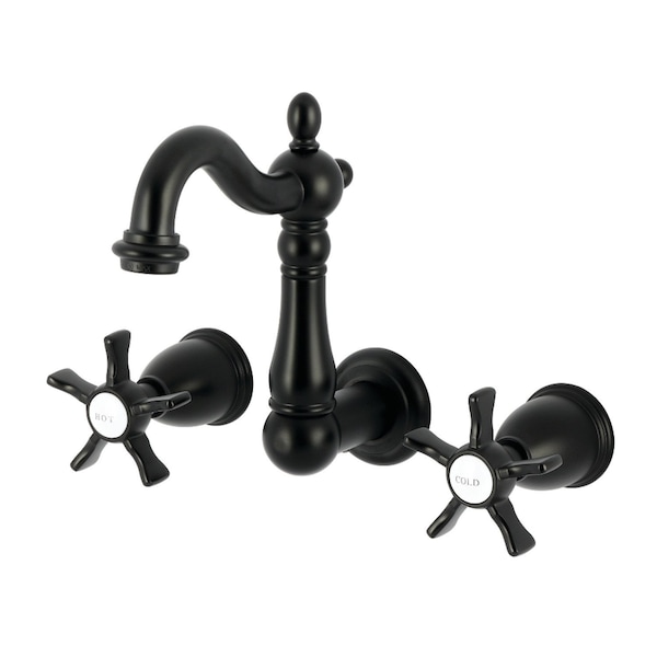 Kingston Brass Double-Handle Wall Mount Bathroom Faucet, Matte Black KS1220NX - main