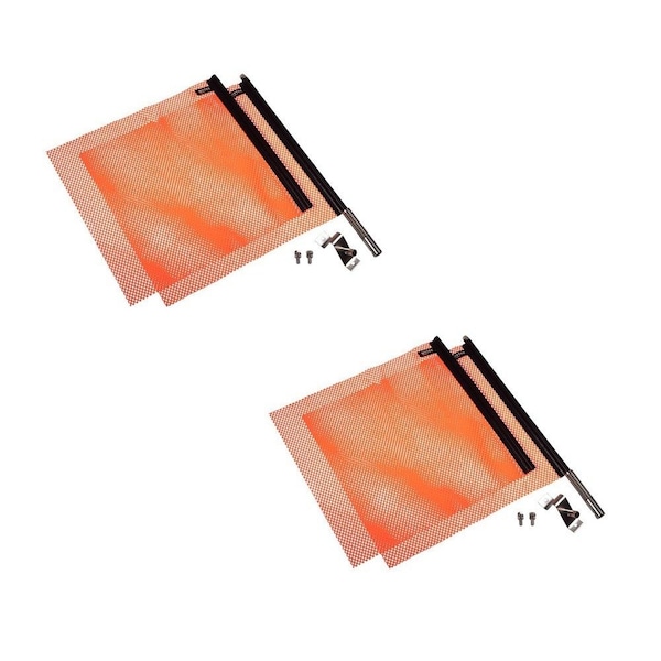 Mytee Products EZ Mount 18in x 18in Jersey Orange Mesh Safety Flag DOT Compliant, 2PK VMF-MK-ORANGEx2 - main