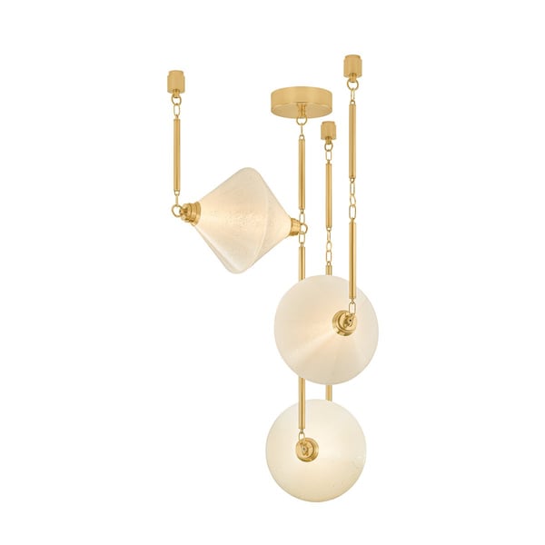 Corbett Lighting Solara 3 Light Chandelier in Vintage Polished Brass Finish 555-32-VPB - main