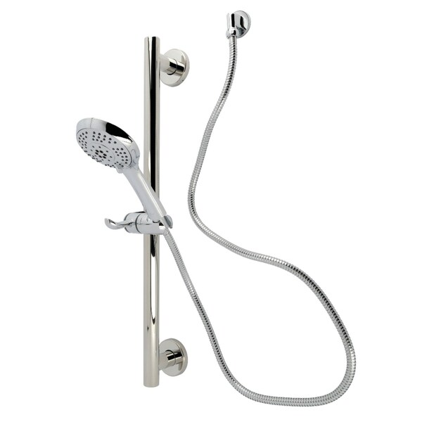 Kingston Brass Shower System with Slide/Grab Bar and Hand Shower, Chrome KAK1541E - main
