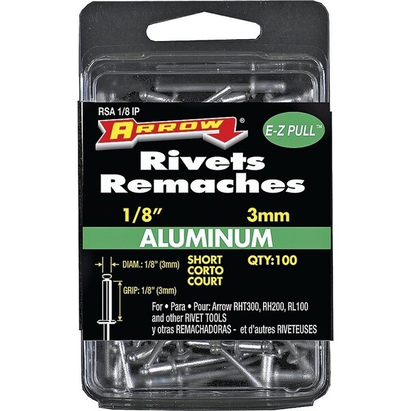 Arrow Fastener Rivet Short Alum 1/8X1/8In RSA1/8IP - main