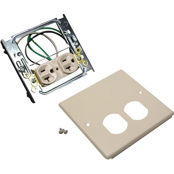 Wiremold Box Cover, 2 Gang, Steel, Duplex Receptacle Cover Type V4047WX - main