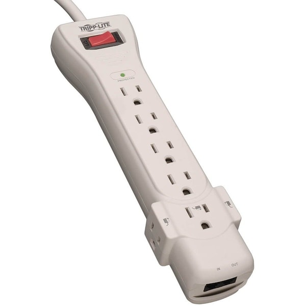 Tripp Lite Power Strip, Surge, 7 5-15R, 5-15P, 6 ft., Light Gray SUPER6TEL - main