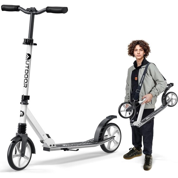 Outdoorcruiser Outdoor Cruiser Kick Scooter, Ages 6+, 240 LBS Max, Foldable, 8in. Wheels, Suspension, White OCTENS951 - main