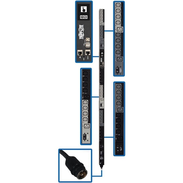 Tripp Lite PDU, Switched, (24) C13, (6) C19, CS8365C, 6 ft. PDU3EVS6H50 - main