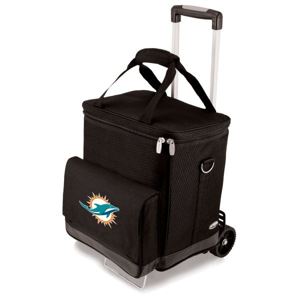 Picnic Time Family Of Brands NFL Miami Dolphins - Cellar 6-Bottle Wine Carrier & Cooler Tote with Trolley 660-85-179-174-2 - main
