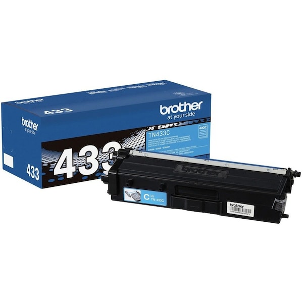Brother TN433C Original High Yield Laser Toner Cartridge - Cyan - 1 Each - 4000 Pages TN433C - main