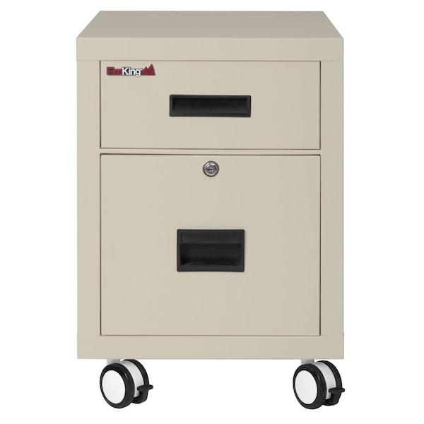 Fireking 1-Hr Fire rated, Mobile Pedestal, Ltr/Lgl file Drawer Parchment 2M1822-1PA - main