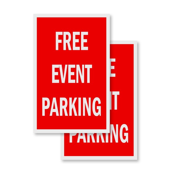 Signmission Free Event Parking, Vinyl Decals Only 24 Inch x 36 Inch, Vinyl Decal, 2PK DSB-2436-2PACK-Free Event Parking - main