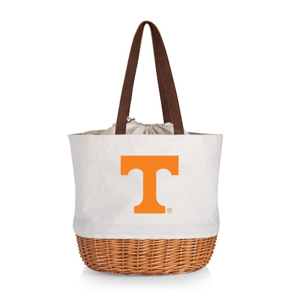 Picnic Time Family Of Brands NCAA Tennessee Volunteers Coronado Canvas and Willow Basket Tote - Picnic Bag 203-00-187-554-0 - main