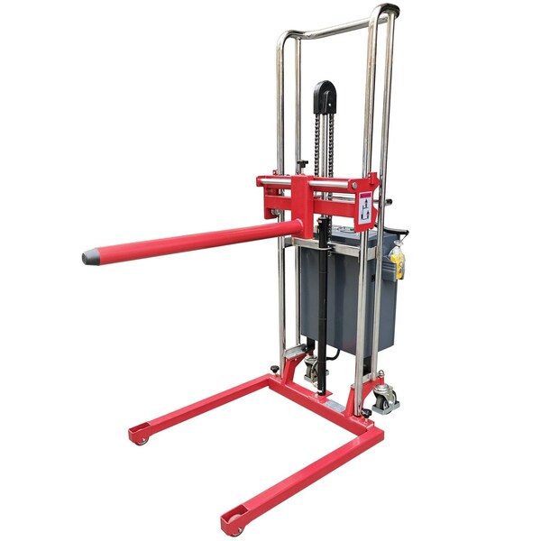 Pake Handling Tools Powered Single Pole Roll Handling Stacker With Adjustable Legs, 440 Lb. Cap., 59in Lift Height PAKES-EJ200-1500 - main