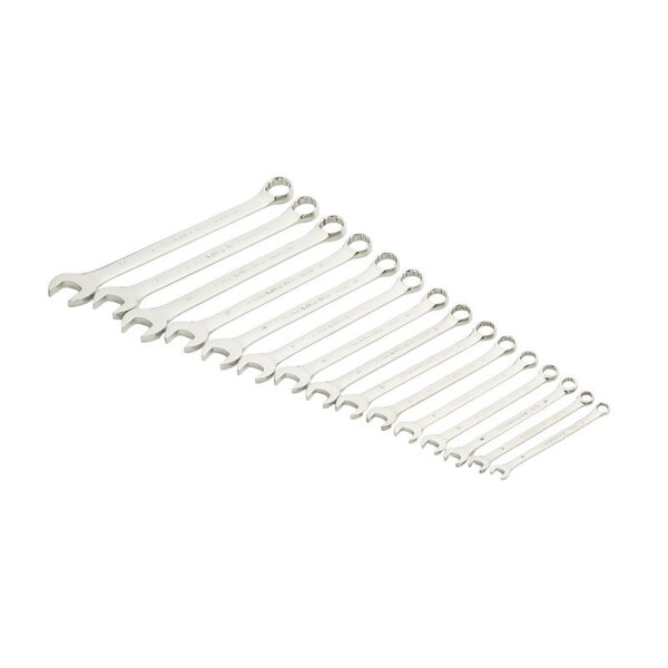 Gearwrench 81902 Combination Wrench Set, 15-Piece, Steel, Chrome 81902G - main