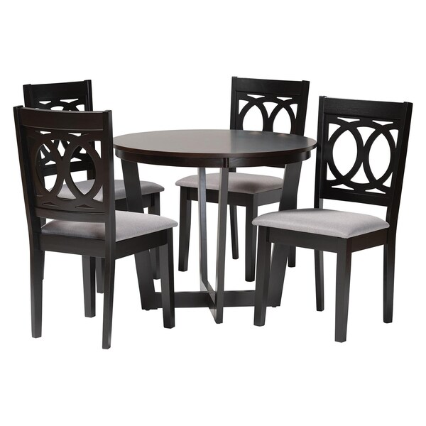Baxton Studio Kara Modern Grey and Dark Brown Finished Wood 5-Piece Dining Set 250-9400-10898-ZORO - main