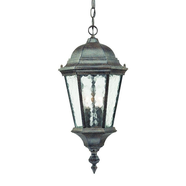 Homeroots Two Light Antique Black Carousel Lantern Hanging Light 398011 - main