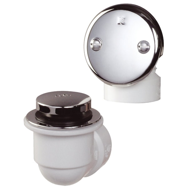 Keeney Mfg Schedule 40 PVC Bathtub Drain Stopper with Polished Chrome Foot Lok Stop 631PVC - main