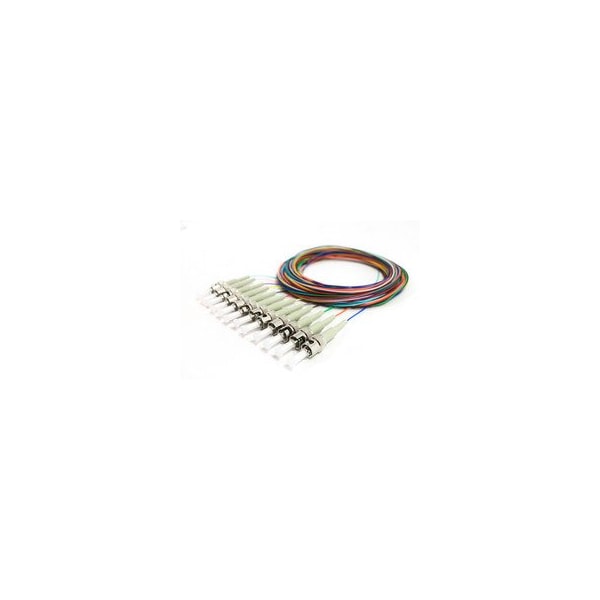 Cable Wholesale 12 Strand Fiber Pigtail, OM1 - 62.5/125, Multmode Beige Boot ST/PC connectors, 3 meter 15F1-11012 - main