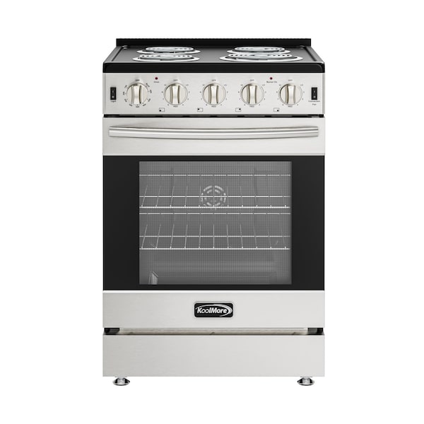 Koolmore 24 in. 4-Coil Electric Oven Range, 240V in Stainless-Steel (KM-SERC24-SS) KM-SERC24-SS - main