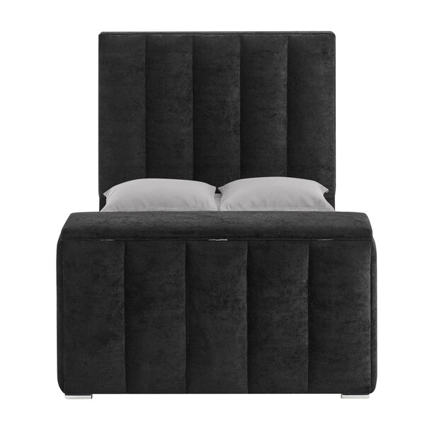Global Furniture Usa Contemporary Serenity Onyx Queen Bed With Speaker, Tv Lift And Fireplace SERENITY-ONYX-QB W/SPKR TV LIFT FP - main