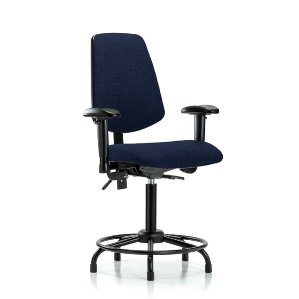 Blue Ridge Ergonomics Fab Med Bench Chair, Bk, RT, Glds, Navy, 6-Way Adjustable, 22" to 29" Height, Dark Blue BR-FMBCH-MB-RT-T0-A1-RG-F45 - main