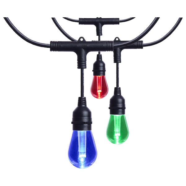 Satco Starfish 48 Foot LED String Light 15-S14 Lamps IOT RGBTW Black 120V S11191 - main