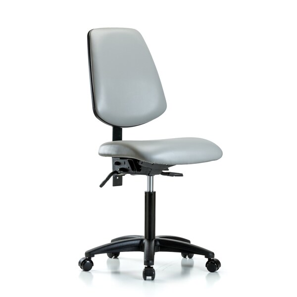 Blue Ridge Ergonomics Medium Bench Chair No Arms, 22" to 29" Height, Vinyl, Dove BR-VMBCH-MB-RG-T1-A0-NF-RC-8567 - main