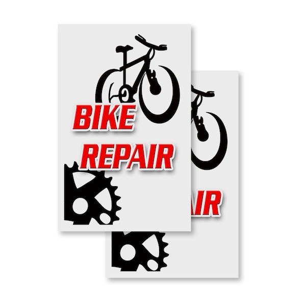 Signmission Bike Shop, Vinyl Decals Only 24 Inch x 36 Inch, Vinyl Decal, 2PK DSB-2436-2PACK-Bike Shop - main