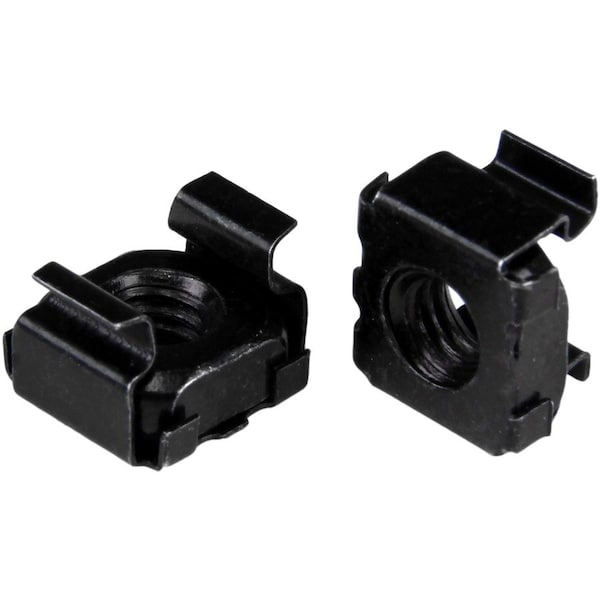 Startech.Com M6 Cage Nuts - 100 Pack, Black - M6 Mounting Cage Nuts for Server Rack & Cabinet CABCAGENT62B - main