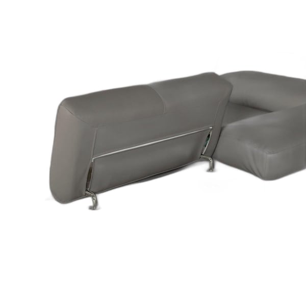 Homeroots Gray Leather Match Stationary L Shaped Two Piece Sofa And Chaise 473579 - main