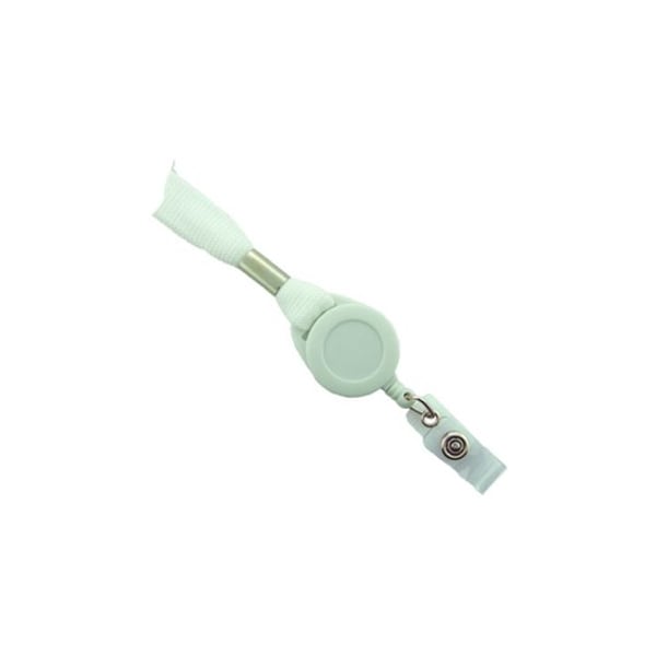 Brady Lanyard with Round Badge Reel and Clear Vinyl Strap Combo - White 2138-7008 - main