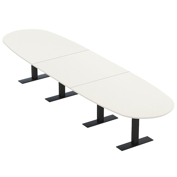 Skutchi Designs 16ft Boval Conference Table With Power | Harmony Series | 16 Person Meeting Room Table HAR-BOVL-48X192-T.BK-W960-NA - main