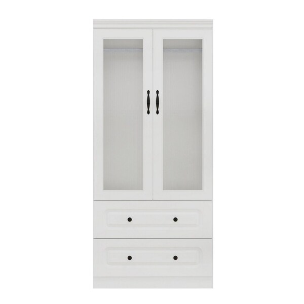 Homeroots 71" White Wood Two Door Two Drawer Combo Dresser 617971 - main