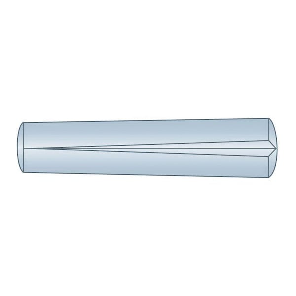 Huyett Type A Grooved Pin, Zinc Plated Alloy Steel, 0.375 in Dia x 0.373 in Small End Dia x 1.750 in Length GPAZ-0375-1750A - main