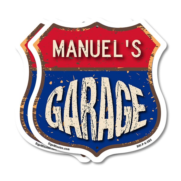 Signmission Manuel's Garage, 6 inch X 6 inch, Plastic Sign, 2PK SHI-P-2PACK-6-383-MANUEL - main