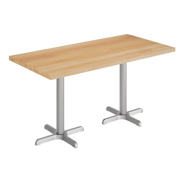 Flash Furniture Bennett 30 in x 60 in Solid Wood Indoor Tabletop in Natural with 22 in x 22 in Dining Height GSF-REC3060-NAT-T2222S-GG - main