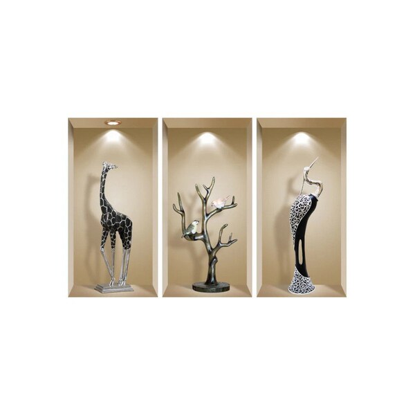 Homeroots Set of Three Apa Faux Niche 3D Peel and Stick Wall Decals, 3PK 565383 - main