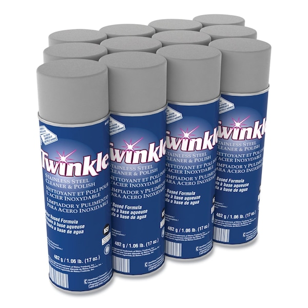 Twinkle Stainless Steel Cleaner and Polish, 17 oz Aerosol Spray, PK12 991224 - main