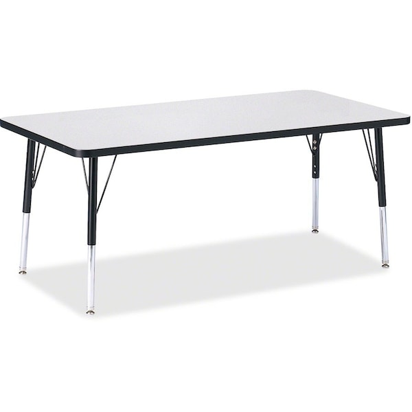 Jonti-Craft Berries Rectangle Activity Table, 30 in. x 60 in., E-height, Freckled Gray/Black/Black 6408JCE180 - main