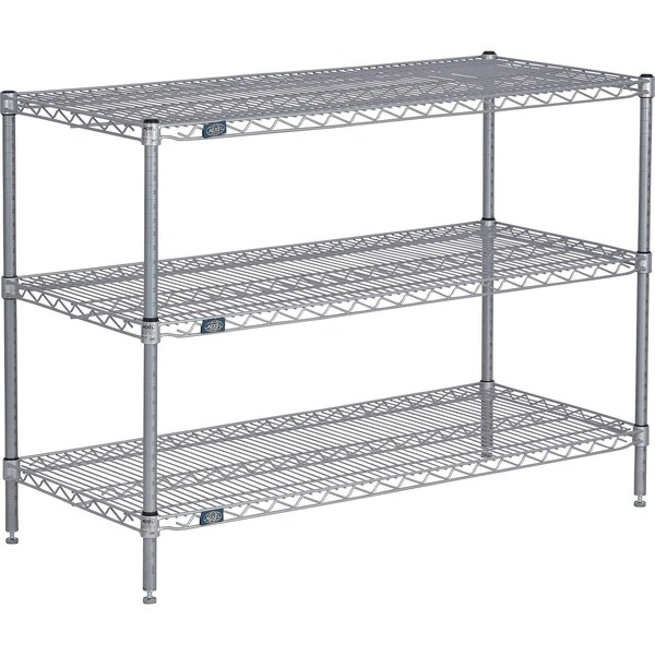 Global Industrial Nexel 3 Shelf, Nexelate Silver Epoxy Wire Shelving Unit, Starter, 42"W x 18"D x 34"H B3152051 - main