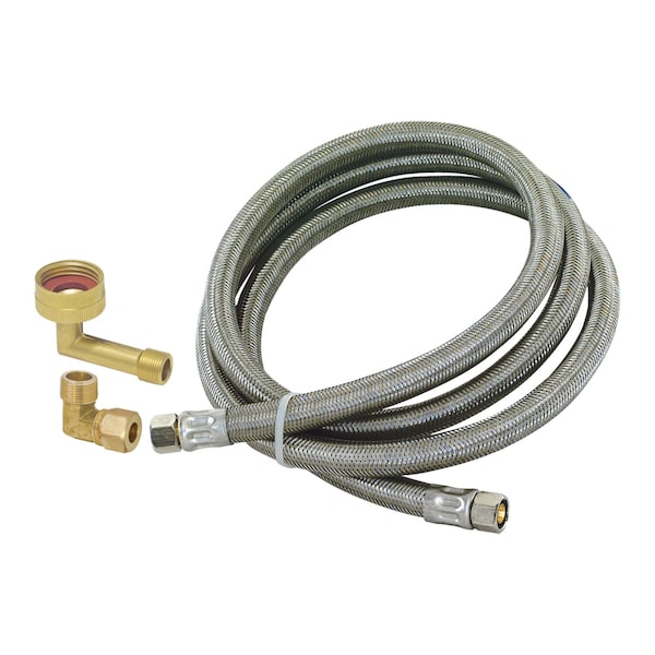 Eastman 3/8 in. Compression X 3/8 in. D Compression 6 ft. Stainless Steel Dishwasher Supply Line 41045 - main